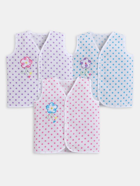 

Hopscotch Unisex Kids Pack of 3 Purple & Blue Printed V-Neck Cotton T-shirt