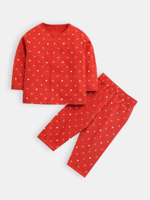 

Hopscotch Boys Red & White Printed Night suit