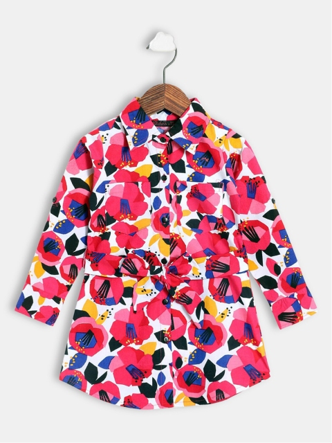 

Hopscotch Pink & Navy Blue Floral Shirt Dress