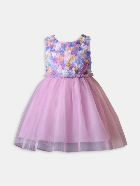 

Hopscotch Purple Floral Net Dress