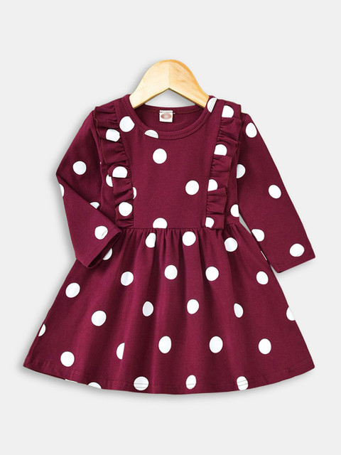 

Hopscotch Red & White Printed Polka Dots Dress