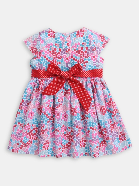 

Hopscotch Pink Abstract Printed Fit & Flare Dress