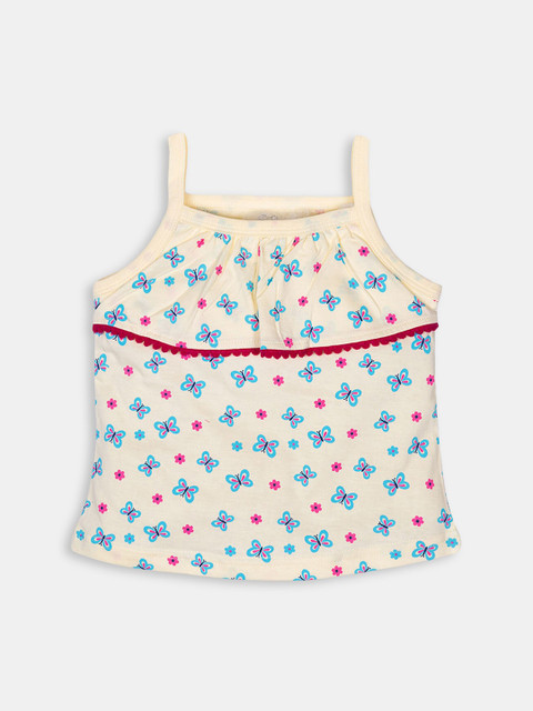 

Hopscotch Girls Pink & Blue Printed Cotton Camisoles