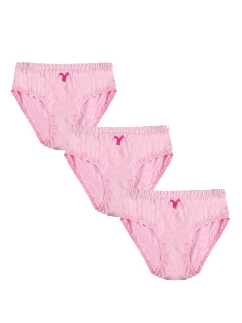 

Hopscotch Girls Pack Of 3 Solid Basic Briefs-1126112-Pink