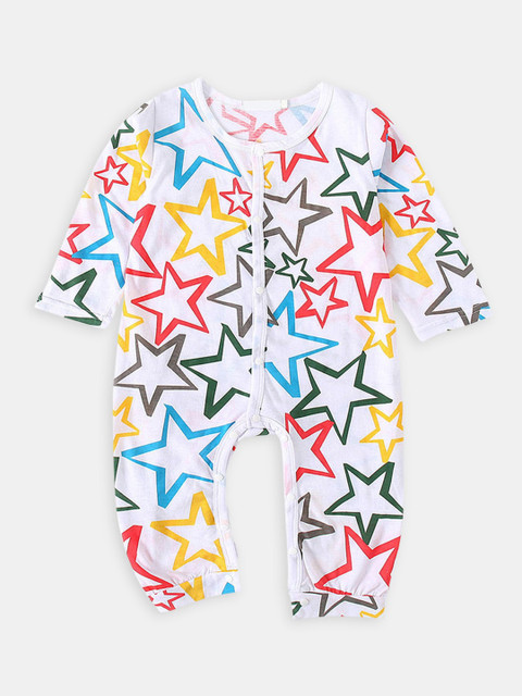 

Hopscotch Infant Girls White & Red Printed Pure-Cotton Bodysuit