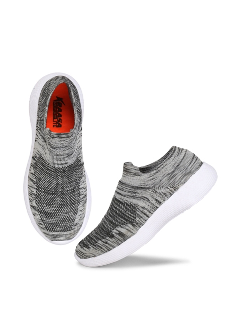

KRAASA Men Grey Textile Walking Non-Marking Shoes