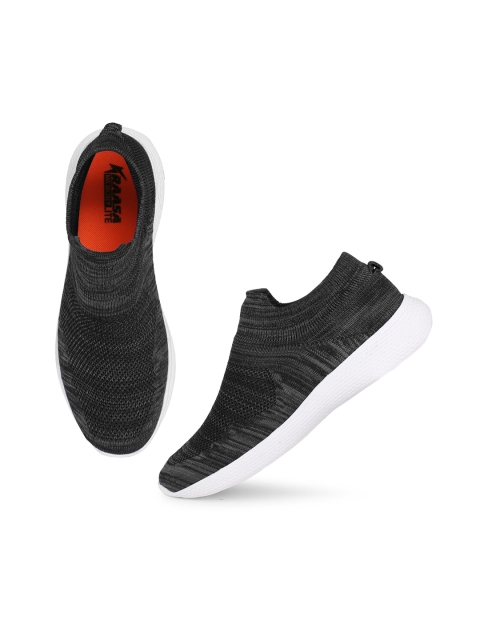

KRAASA Men Black Textile Running Non-Marking Shoes