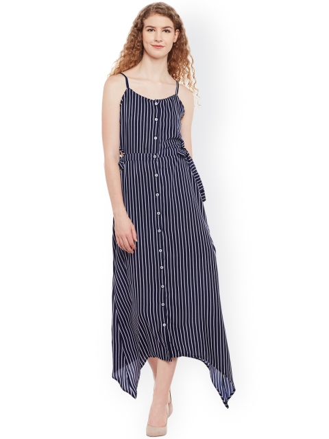 

Belle Fille Women Blue Striped Maxi Dress