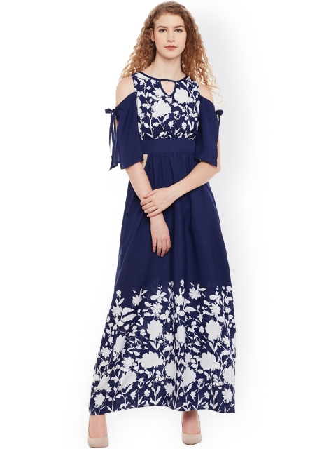 

Belle Fille Women Blue Printed Maxi Dress