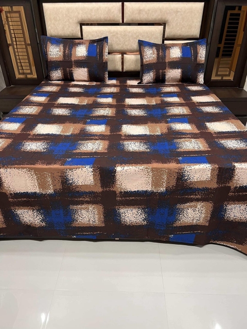

Pure Decor Unisex Brown Bedsheet with 2 pillow covers