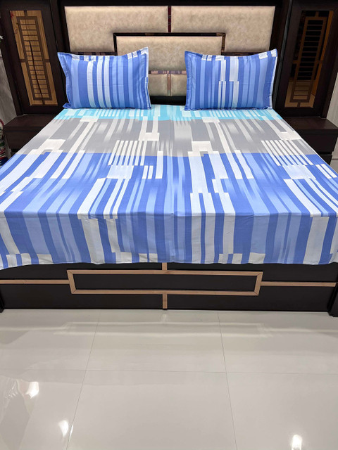 

Pure Decor Queen size Blue Bedsheet with 2 pillow covers