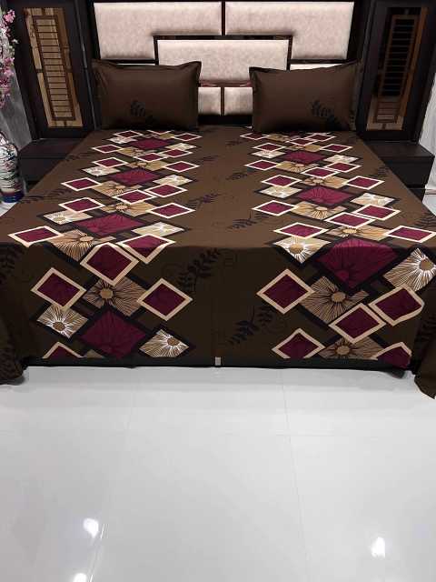 

Pure Decor King size Brown Bedsheet with 2 pillow covers