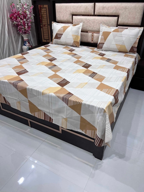 

Pure Decor Unisex Queen Size Pure Cotton Bedsheet, Brown