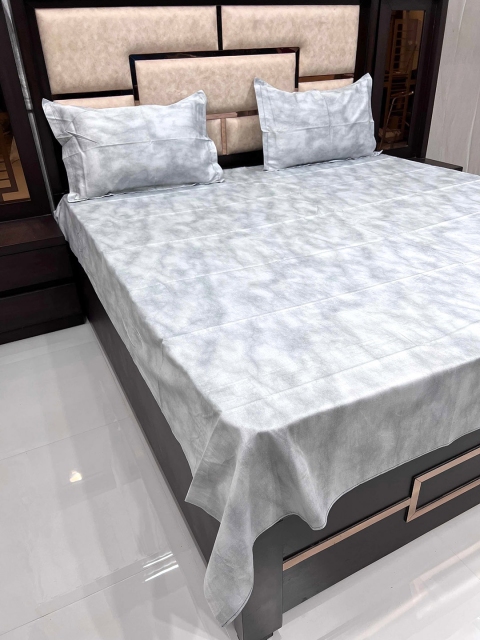 

Pure Decor Grey 260 TC Queen Bedsheet with 2 Pillow Covers