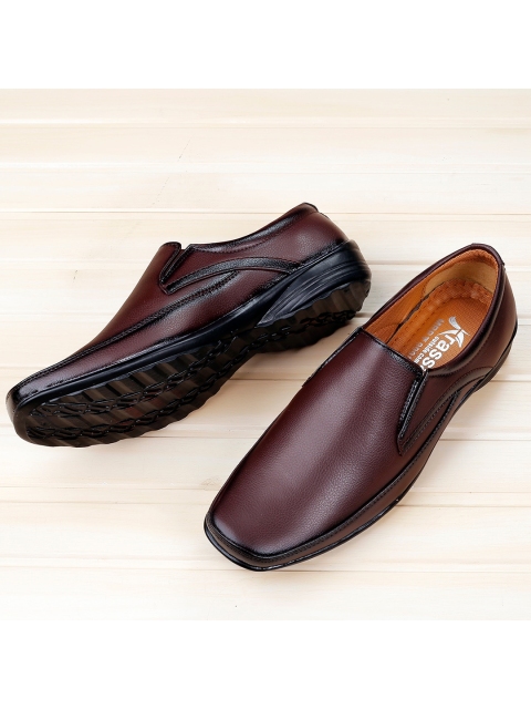 

KRAASA Men Brown Solid Formal Slip-On Shoes