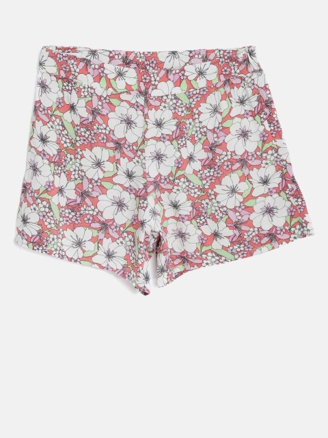 

United Colors of Benetton Girls Off-White Floral Print Regular Fit Shorts