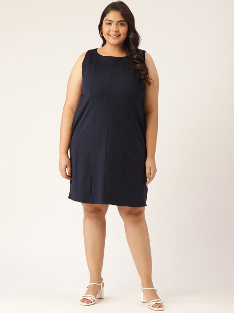 

theRebelinme Navy Blue Sheath Dress for Plus size