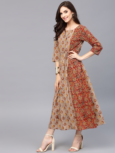 

AKS Women Maroon Printed Maxi Dress
