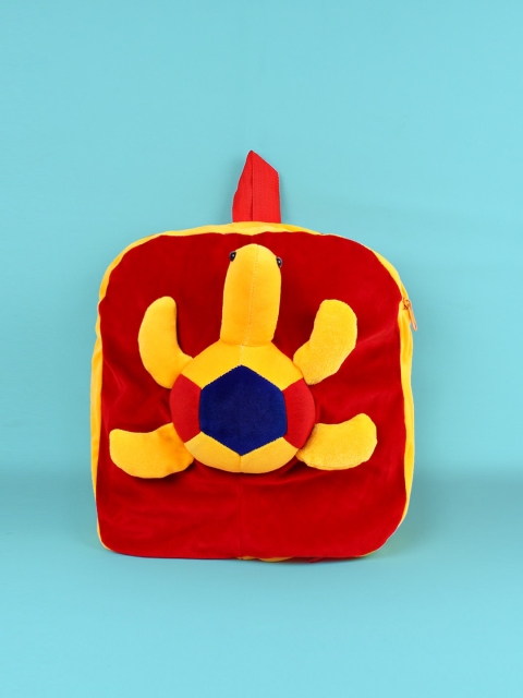 

DukieKooky Unisex Kids Red & Yellow Colourblocked Backpack
