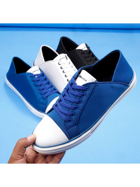 

KRAASA Men Blue & White Colourblocked Sneakers