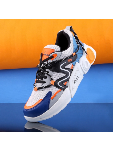

KRAASA Men Orange Colourblocked Sneakers
