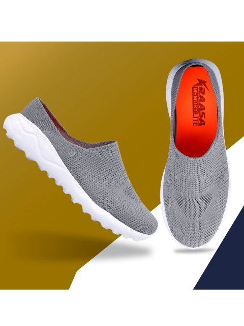 

KRAASA Men Grey Melange Slip-On Sneakers