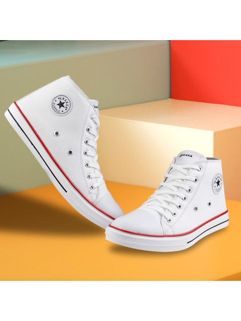 

KRAASA Men White Solid Sneakers
