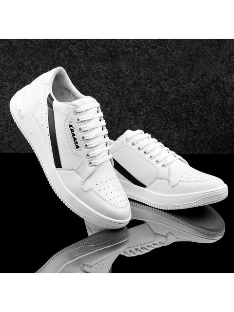 

KRAASA Men White Casual Sneakers