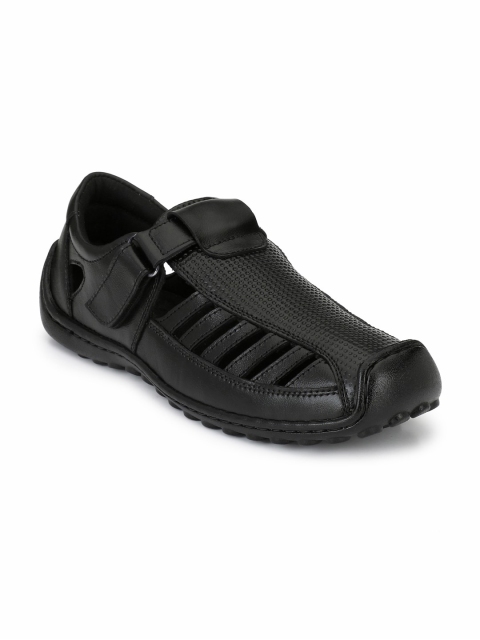 

Sir Corbett Men Black Leather Shoe-Style Sandals