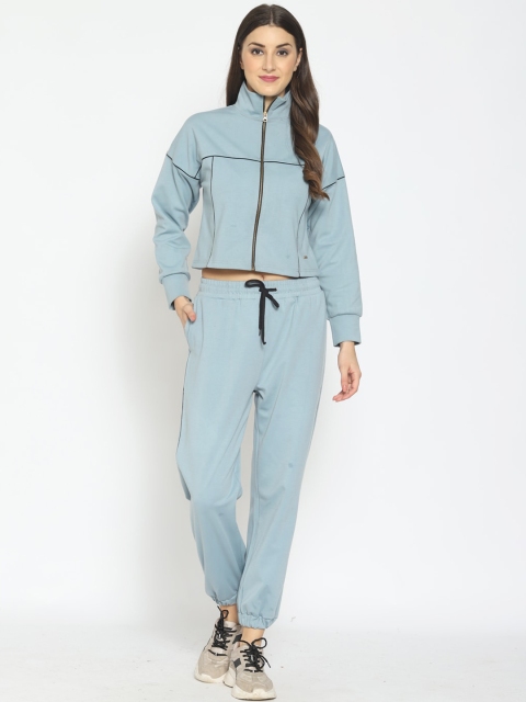 

PRETTY LOVING THING Women Blue Solid Tracksuits