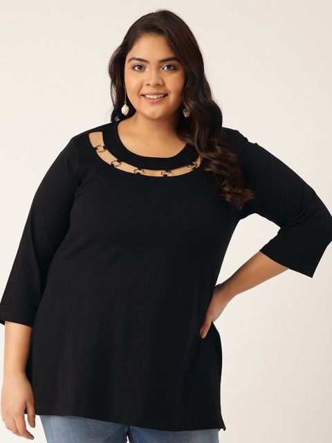 

theRebelinme Plus Size Women Black T-shirt