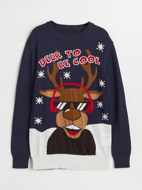 

H&M Boys Blue Motif-Detail Jumper