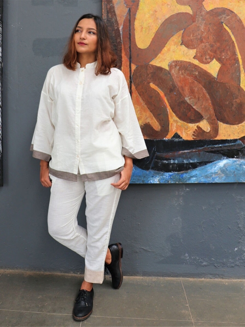 

Chidiyaa White Cotton Shirt Dress