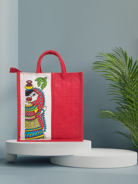 

Golden Peacock Women Red Ethnic Motifs Printed Oversized Structured Sling Bag