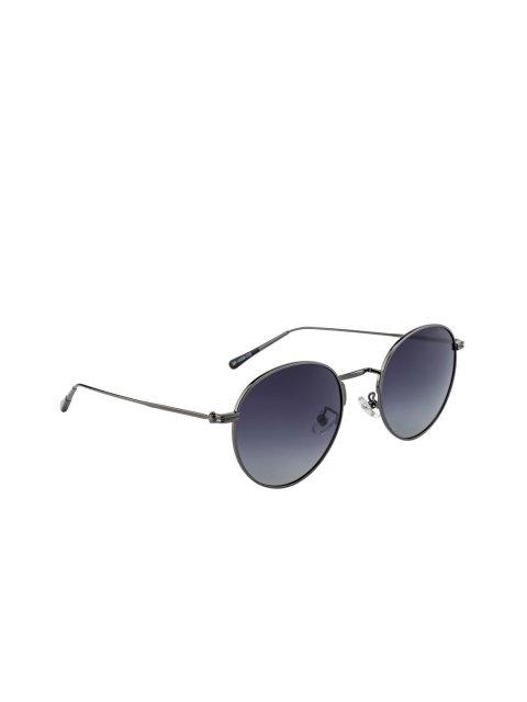 

OPIUM Unisex Blue Lens & Gunmetal-Toned Round Sunglasses OP-10008-C05-Blue