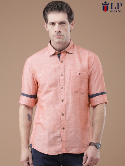 

Louis Philippe Jeans Men Red Jermyn Tailored Fit Solid Casual Shirt