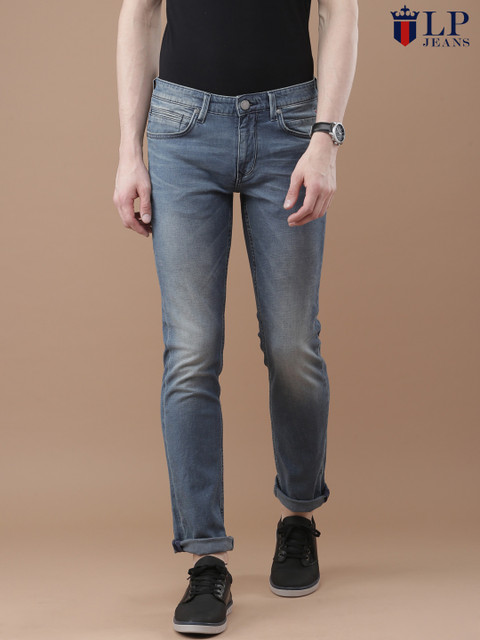 

Louis Philippe Jeans Men Blue Matt Slim Fit Low-Rise Clean Look Stretchable Jeans
