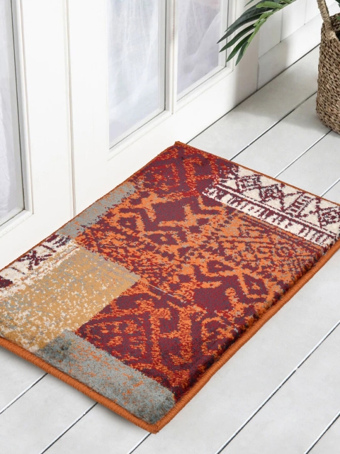 

Clasiko Orange & Grey Printed Anti Slip Doormat