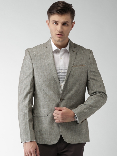 

INVICTUS Grey Slim Fit Single-Breasted Casual Blazer
