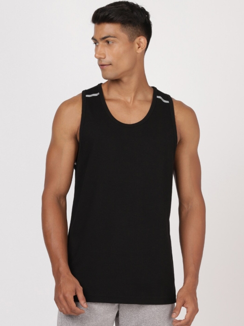 

Jockey Men Black Solid Cotton Basic Innerwear Vests