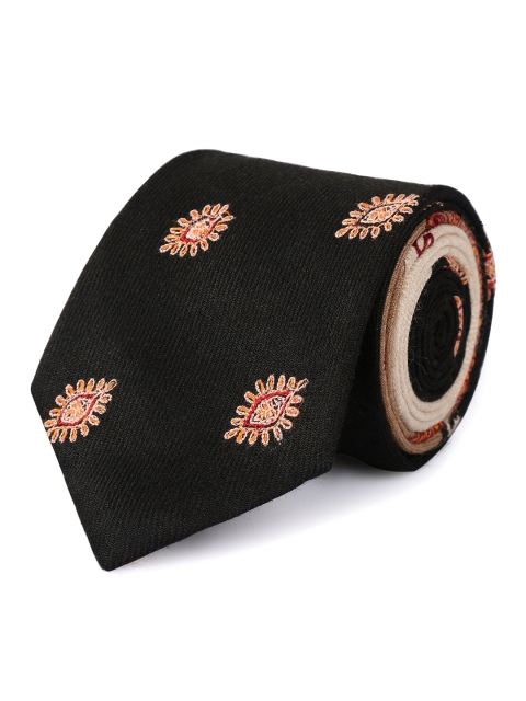 

Pashtush Men Black & Orange Printed Broad Tie