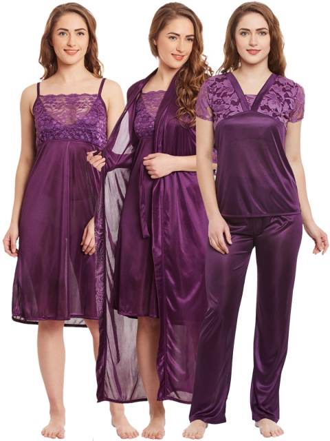 

Claura Pack of 4 Purple Nightdresses St-18+26