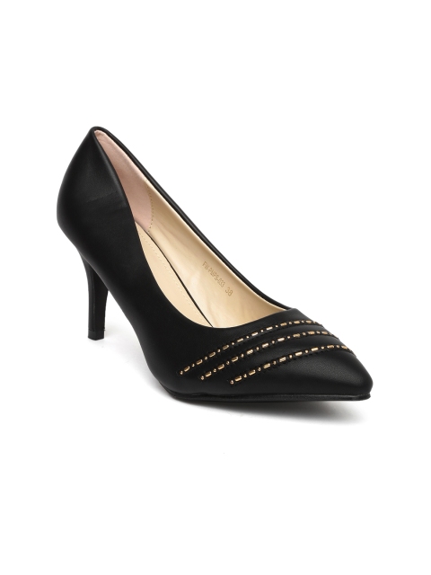 

Addons Women Black Solid Pumps