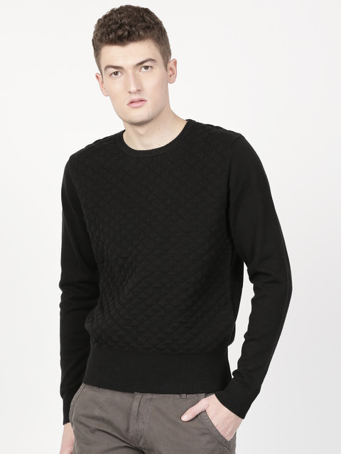 

ether Men Black Quilted Pullover