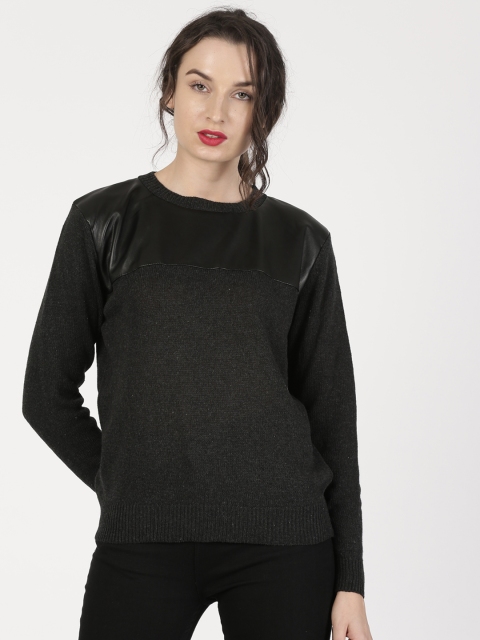 

ether Women Charcoal Grey Solid Pullover