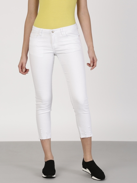 

ether Women White Skinny Fit Mid-Rise Clean Look Stretchable Jeans