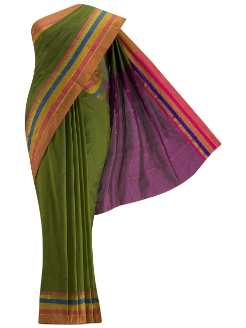 

Nalli Next Women Olive Green & Purple Art Silk Saree