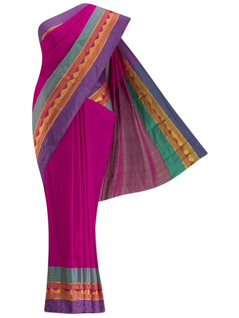 

Nalli Next Pink & Green Zari Art Silk Saree