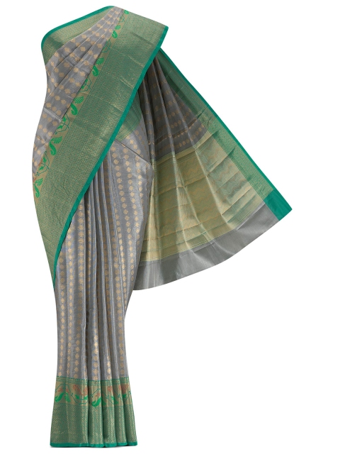 

Nalli Next Grey & Green Ethnic Motifs Art Silk Saree