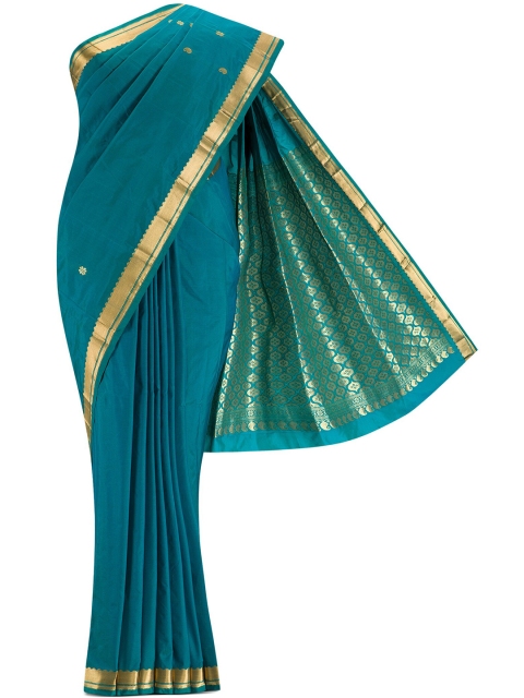 

Nalli Next Teal & Gold-Toned Art Silk Saree